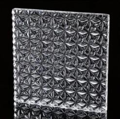 Diamond Patterned Glass Brick Panels Block Wall Exterior Partition Hanging Art Fused Outside